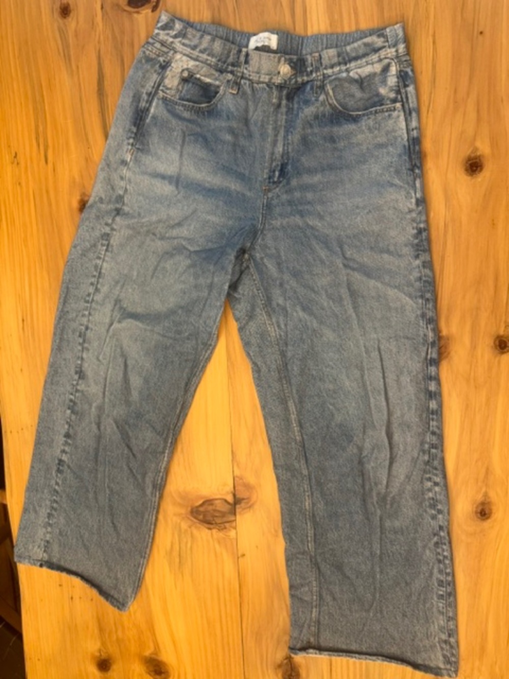 Rag & Bone Wide Leg Pull-On Denim Pants Size Large